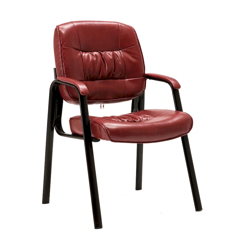 Sedia da conferenza direzionale in pelle PU, marrone/bianco/nera/bordeaux – Stile laterale, uso singolo
