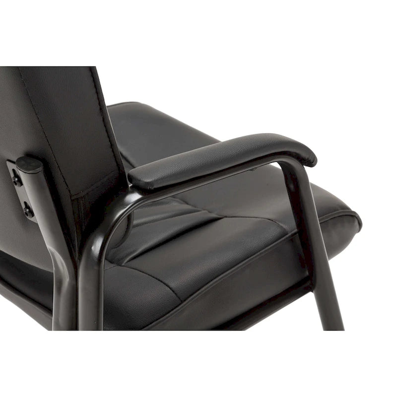 Sedia da conferenza direzionale in pelle PU, marrone/bianco/nera/bordeaux – Stile laterale, uso singolo
