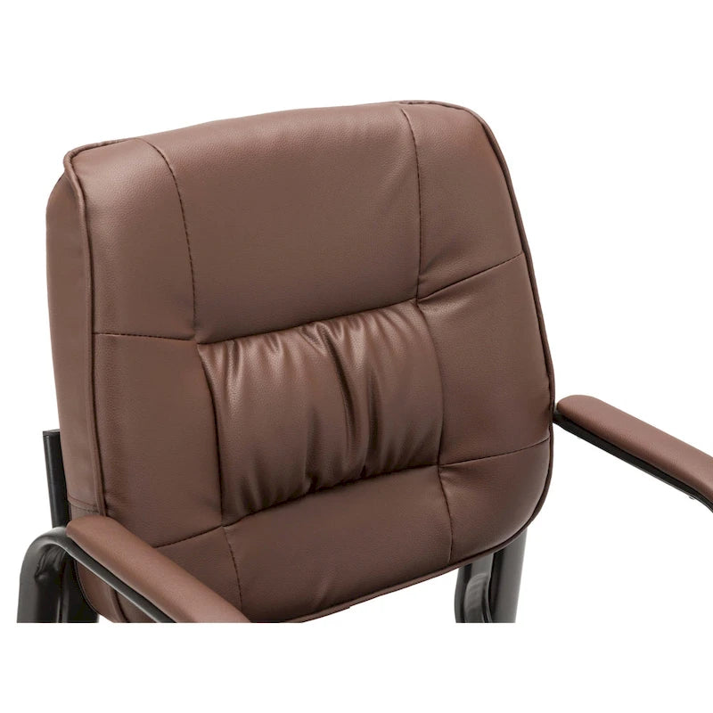 Sedia da conferenza direzionale in pelle PU, marrone/bianco/nera/bordeaux – Stile laterale, uso singolo