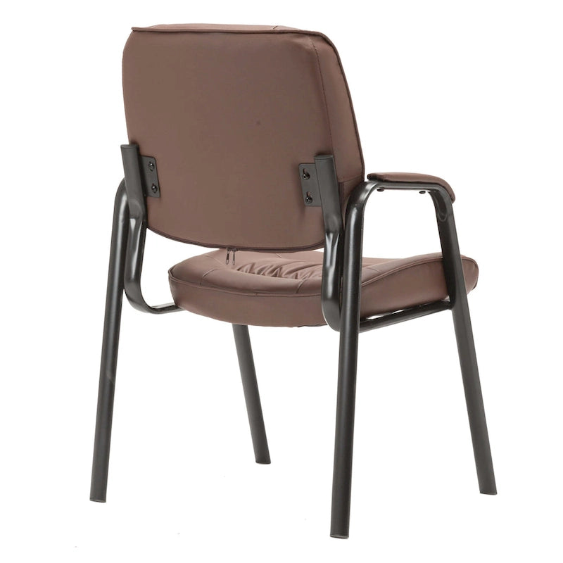 Sedia da conferenza direzionale in pelle PU, marrone/bianco/nera/bordeaux – Stile laterale, uso singolo