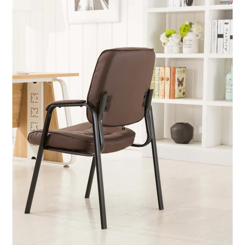 Sedia da conferenza direzionale in pelle PU, marrone/bianco/nera/bordeaux – Stile laterale, uso singolo