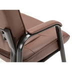 Sedia da conferenza direzionale in pelle PU, marrone/bianco/nera/bordeaux – Stile laterale, uso singolo