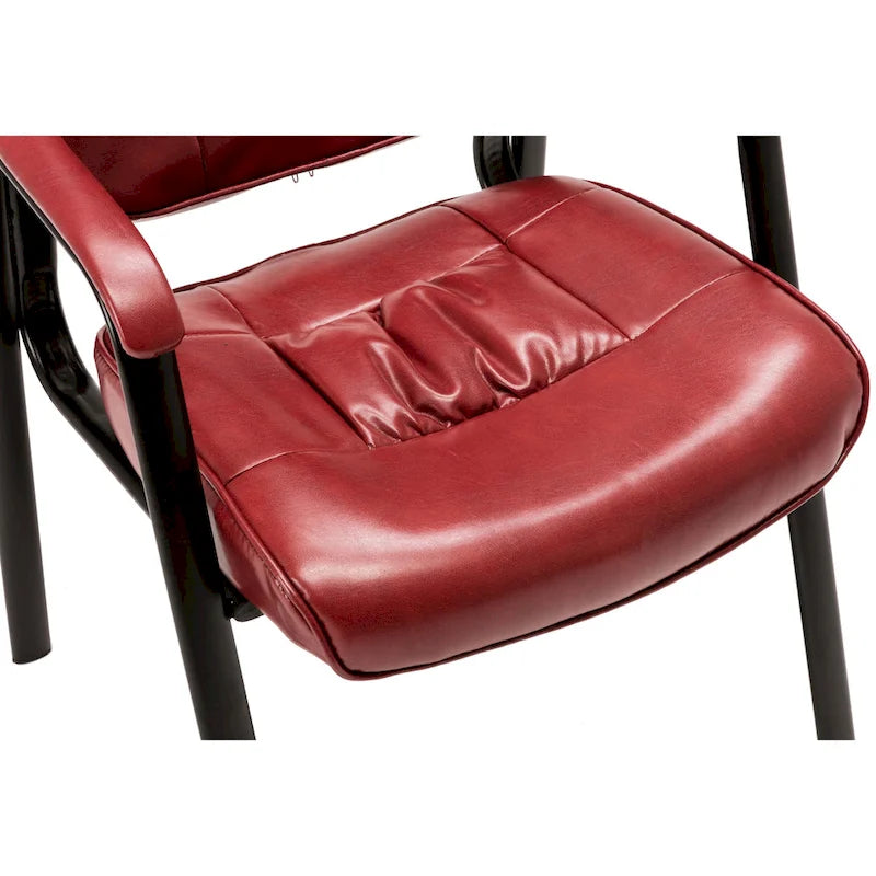 Sedia da conferenza direzionale in pelle PU, marrone/bianco/nera/bordeaux – Stile laterale, uso singolo