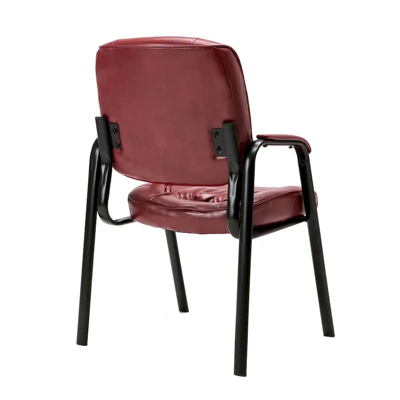 Sedia da conferenza direzionale in pelle PU, marrone/bianco/nera/bordeaux – Stile laterale, uso singolo