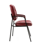 Sedia da conferenza direzionale in pelle PU, marrone/bianco/nera/bordeaux – Stile laterale, uso singolo