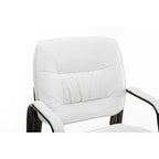 Sedia da conferenza direzionale in pelle PU, marrone/bianco/nera/bordeaux – Stile laterale, uso singolo