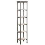 Grigio / Finto marmo Torre portaoggetti a 6 ripiani in metallo – Stile contemporaneo, Uso singolo