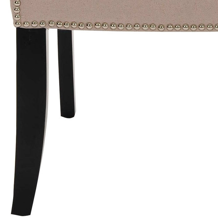 Poltrona in lino color tortora con gambe nere (singola)