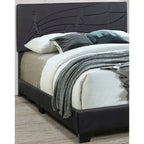 Letto a piattaforma imbottito in ecopelle nera fumo (Queen / King)