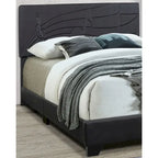 Letto a piattaforma imbottito in ecopelle nera fumo (Queen / King)