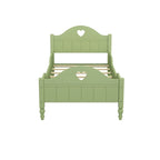 Letto per bambini Olive Green / Verde / Rosa chiaro / Bianco in formato Twin con sponde di sicurezza, testiera e pediera (Singolo)
