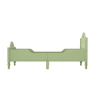 Letto per bambini Olive Green / Verde / Rosa chiaro / Bianco in formato Twin con sponde di sicurezza, testiera e pediera (Singolo)