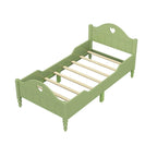 Letto per bambini Olive Green / Verde / Rosa chiaro / Bianco in formato Twin con sponde di sicurezza, testiera e pediera (Singolo)