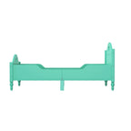 Letto per bambini Olive Green / Verde / Rosa chiaro / Bianco in formato Twin con sponde di sicurezza, testiera e pediera (Singolo)