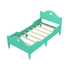 Letto per bambini Olive Green / Verde / Rosa chiaro / Bianco in formato Twin con sponde di sicurezza, testiera e pediera (Singolo)