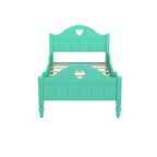 Letto per bambini Olive Green / Verde / Rosa chiaro / Bianco in formato Twin con sponde di sicurezza, testiera e pediera (Singolo)