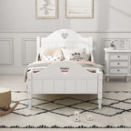 Letto per bambini Olive Green / Verde / Rosa chiaro / Bianco in formato Twin con sponde di sicurezza, testiera e pediera (Singolo)