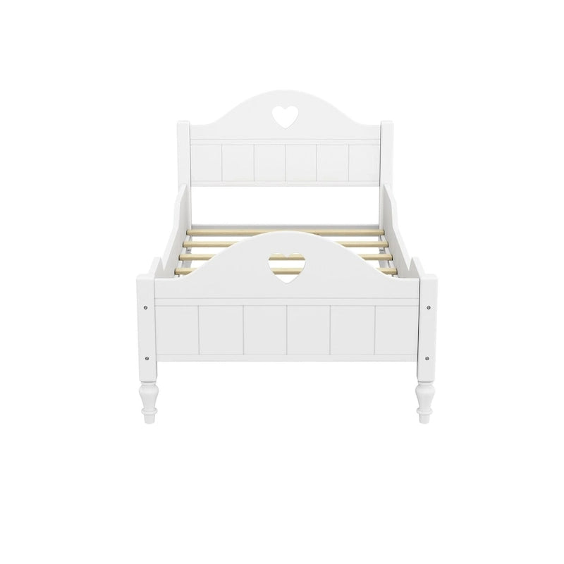 Letto per bambini Olive Green / Verde / Rosa chiaro / Bianco in formato Twin con sponde di sicurezza, testiera e pediera (Singolo)