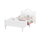 Letto per bambini Olive Green / Verde / Rosa chiaro / Bianco in formato Twin con sponde di sicurezza, testiera e pediera (Singolo)