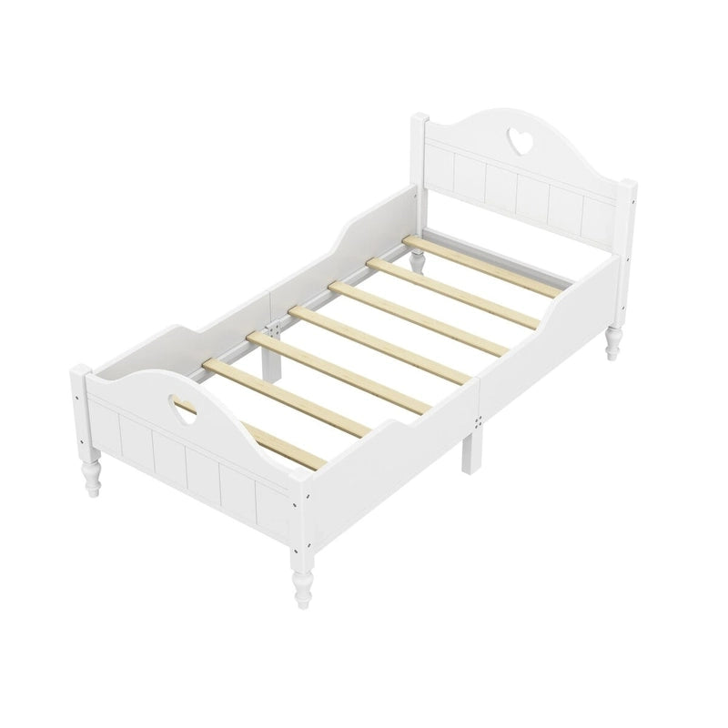 Letto per bambini Olive Green / Verde / Rosa chiaro / Bianco in formato Twin con sponde di sicurezza, testiera e pediera (Singolo)