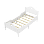 Letto per bambini Olive Green / Verde / Rosa chiaro / Bianco in formato Twin con sponde di sicurezza, testiera e pediera (Singolo)