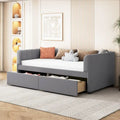Divano letto singolo in velluto grigio/rosa/beige con testiera a righe e 2 cassetti (singolo)