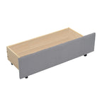 Divano letto singolo in velluto grigio/rosa/beige con testiera a righe e 2 cassetti (singolo)