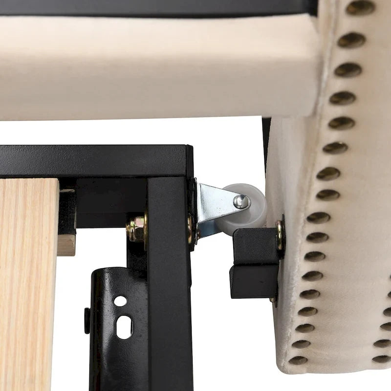 Lettino da giorno in velluto rosa / beige / grigio con letto estraibile a scomparsa (Singolo)