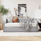 Lettino da giorno in velluto rosa / beige / grigio con letto estraibile a scomparsa (Singolo)
