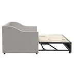 Lettino da giorno in velluto rosa / beige / grigio con letto estraibile a scomparsa (Singolo)