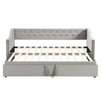 Lettino da giorno in velluto rosa / beige / grigio con letto estraibile a scomparsa (Singolo)