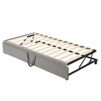 Lettino da giorno in velluto rosa / beige / grigio con letto estraibile a scomparsa (Singolo)