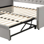 Lettino da giorno in velluto rosa / beige / grigio con letto estraibile a scomparsa (Singolo)