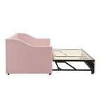 Lettino da giorno in velluto rosa / beige / grigio con letto estraibile a scomparsa (Singolo)