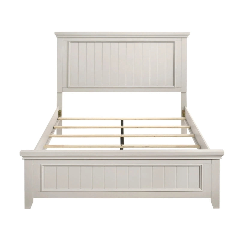 Struttura Letto con Pannello Shiplap Effetto Legno Grezzo con Testiera e Pediera (Singolo / Una Piazza e Mezza / Matrimoniale / King / California King)
