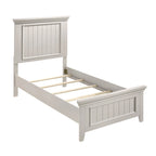 Struttura Letto con Pannello Shiplap Effetto Legno Grezzo con Testiera e Pediera (Singolo / Una Piazza e Mezza / Matrimoniale / King / California King)