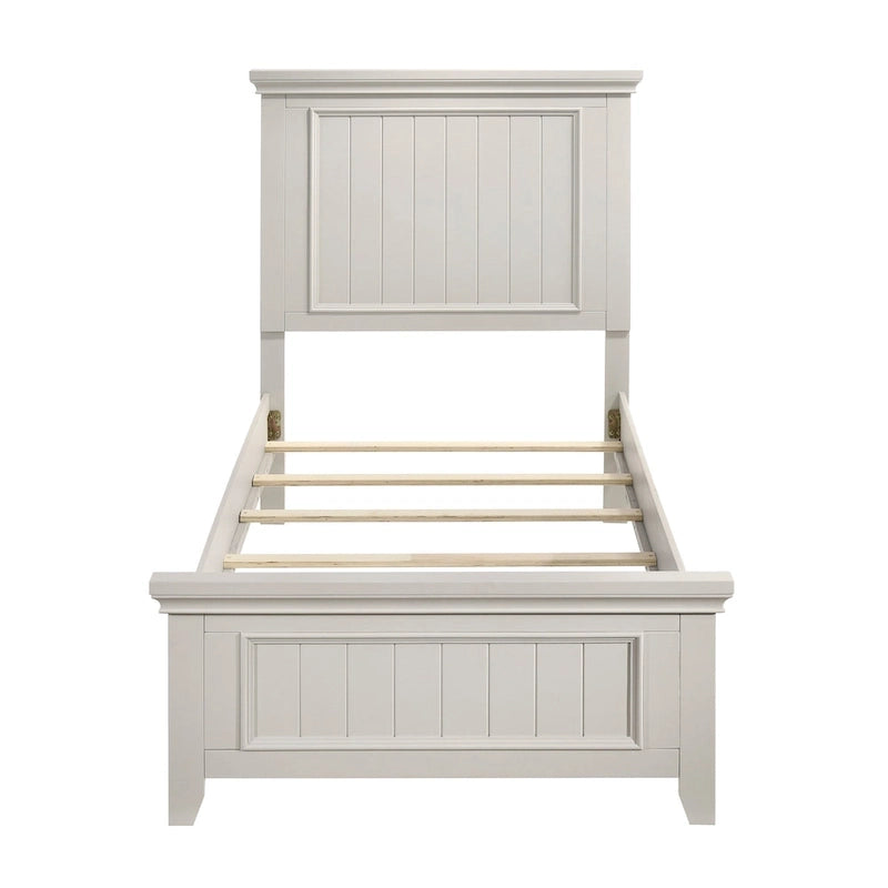 Struttura Letto con Pannello Shiplap Effetto Legno Grezzo con Testiera e Pediera (Singolo / Una Piazza e Mezza / Matrimoniale / King / California King)