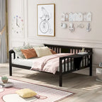 Full Wood Daybed with Small Table & Wood Slat Support, No Box Spring Needed