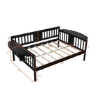 Letto da Giorno Espresso in Pino e Compensato, Misura Matrimoniale, con Comodini e Struttura a 3 Sponde (Singolo)