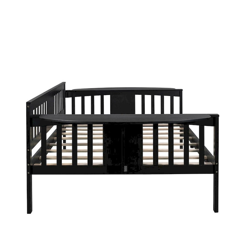 Letto da Giorno Espresso in Pino e Compensato, Misura Matrimoniale, con Comodini e Struttura a 3 Sponde (Singolo)