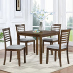 Tavolo da pranzo quadrato in legno di noce/grigio (4 posti)