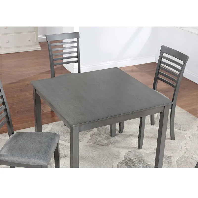Tavolo da pranzo quadrato in legno di noce/grigio (4 posti)