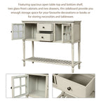 Credenza/Buffet con ante in vetro blu/grigio/bianco, cassetti e ripiano inferiore