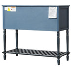 Credenza/Buffet con ante in vetro blu/grigio/bianco, cassetti e ripiano inferiore