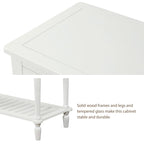 Credenza/Buffet con ante in vetro blu/grigio/bianco, cassetti e ripiano inferiore