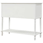 Credenza/Buffet con ante in vetro blu/grigio/bianco, cassetti e ripiano inferiore