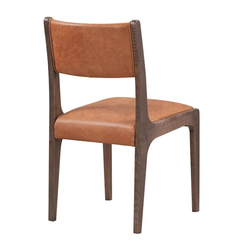 Sedia da pranzo in pelle pieno fiore marrone autunnale (singola)