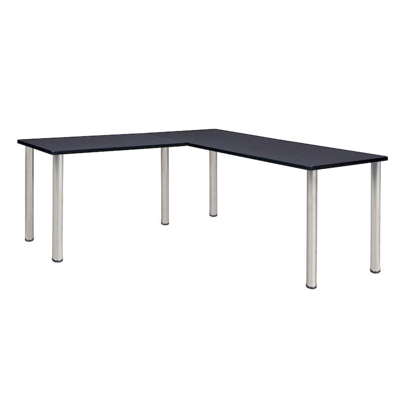 Scrivania angolare a L multicolore – 168 cm con ritorno da 107 cm, uso singolo