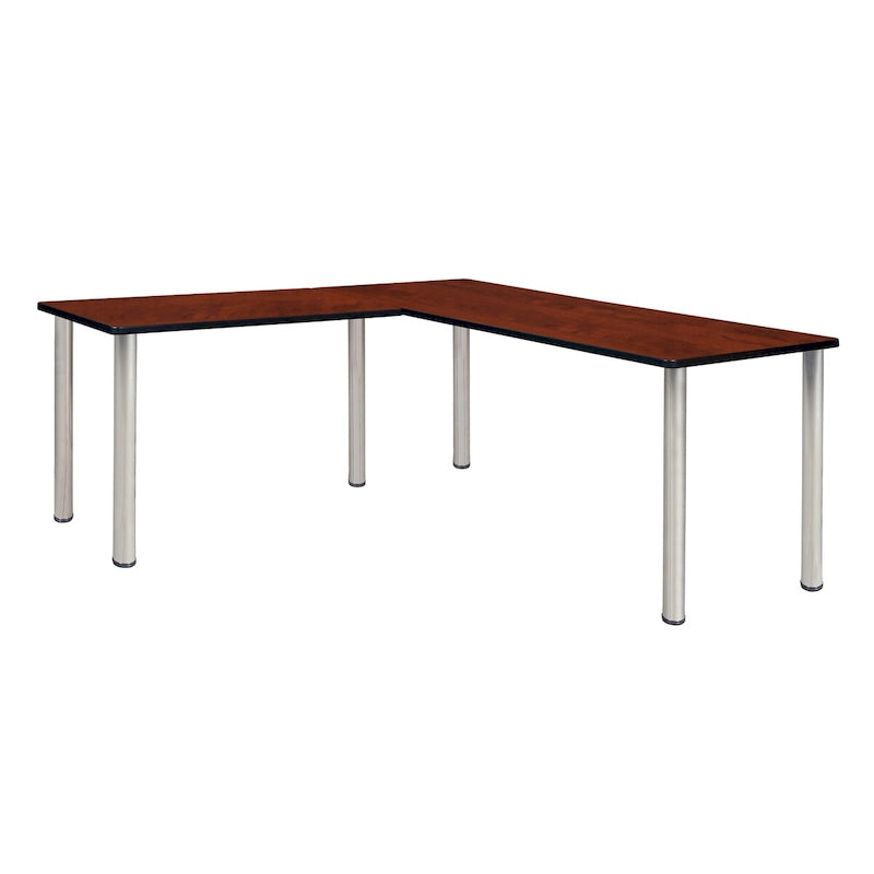 Scrivania angolare a L multicolore – 168 cm con ritorno da 107 cm, uso singolo