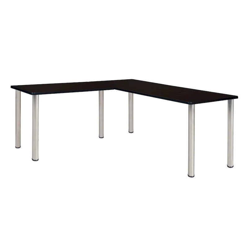 Scrivania angolare a L multicolore – 168 cm con ritorno da 107 cm, uso singolo